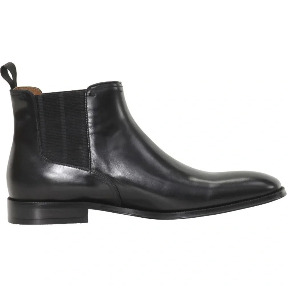 FLORSHEIM Belfast Black Leather Plain Toe Gore Sleek Chelsea Boots Men’s Size 8